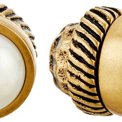 Marc Jacobs Cabochon Magnetic Studs Earrings Cream/Antique Gold