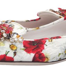 Dolce & Gabbana Pantofolo Broccatto Papaveri/Bianco