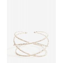 Bijuterii Femei CheapChic Double X Rhinestone Cuff Met Slvr