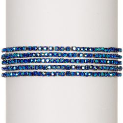 Free Press Crystal Stretch Bracelet - Set of 6 BLUE MULTI-HEM