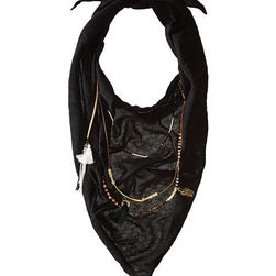 Accesorii Femei BCBGeneration Solid Layered Beads Triangle Scarf Black