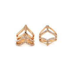 Bijuterii Femei Forever21 V-Cutout Ring Set Goldclear