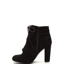 Incaltaminte Femei CheapChic Supreme Strut Faux Suede Lace-up Booties Black