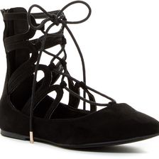 Legend Footwear Pippa Lace-Up Flat Black