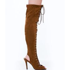 Incaltaminte Femei CheapChic Lace-up 4 Anything Stiletto Boots Tan