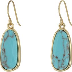 Ralph Lauren Pink Sands Organic Stone Drop Earrings Turquoise/Gold