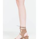 Incaltaminte Femei CheapChic Trading Laces Cut-out Block Heels Taupe