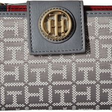 Tommy Hilfiger TH Serif Signature - Medium Snap Flap Wallet Gray Tonal