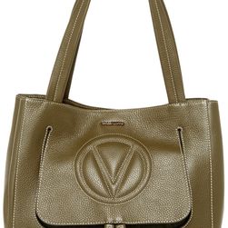 Valentino By Mario Valentino Estelle Dollaro Leather Shoulder Bag ARMY GREEN