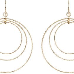 Natasha Accessories Triple Gold Hoop Earrings GOLD