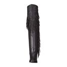 Incaltaminte Femei See by Chloe Pebbled Leather Over The Knee Boot with A Fringe Black