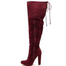 Incaltaminte Femei CheapChic Tied Down Chunky Over-the-knee Boots Burgundy