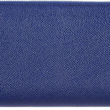 TOD'S Leather Coin Case Holder Around Blue