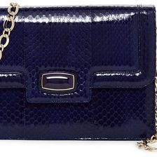 Oscar de la Renta Genuine Snakeskin Crossbody MARINE BLU