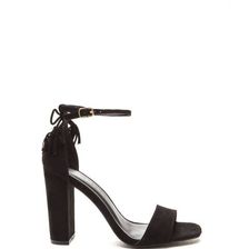 Incaltaminte Femei CheapChic Put A Bow On It Faux Suede Chunky Heels Black