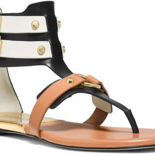 Michael Kors Nadine Flat Optic White/Black/Suntan