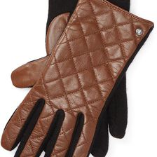 Ralph Lauren Quilted Leather Tech Gloves Vintage Vachetta