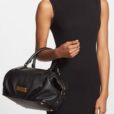 Marc by Marc Jacobs 'New Q - Legend' Pebbled Leather Satchel BLACK