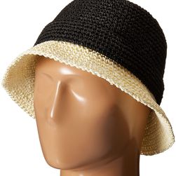 Kate Spade New York Crochet Packable Cloche Hat Black/Natural