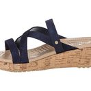 Incaltaminte Femei Crocs A-Leigh Shimmer Leather Mini Wedge Blue Shimmer