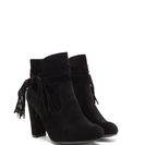 Incaltaminte Femei CheapChic In Fringe Chunky Tassel Bow Booties Black