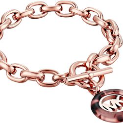 Michael Kors Fulton Logo Toggle Bracelet Rose Gold/Blush Tortoise/Clear