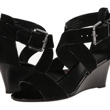 Johnston & Murphy Marlena Cross Ankle Black Suede/Black Patent