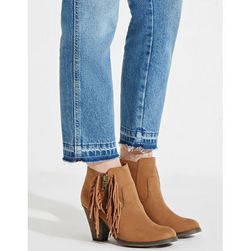 Incaltaminte Femei Forever21 MIA Linsie Fringe Booties Tan