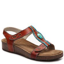 Incaltaminte Femei Spring Step L\' Artiste by Spring Step Soothing Wedge Sandal CognacTurquoise