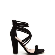 Incaltaminte Femei CheapChic Strappy Camper Faux Suede Chunky Heels Black