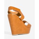 Incaltaminte Femei CheapChic Saphire-s Twist Of Fate Wedge Cognac