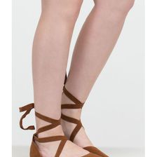 Incaltaminte Femei CheapChic Heartbeat Sound Pointy Lace-up Flats Chestnut