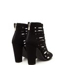 Incaltaminte Femei CheapChic Tell Me More Faux Nubuck Caged Heels Black