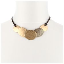 The Sak Frontal Disc Necklace Gold