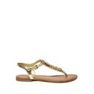 Incaltaminte Femei GUESS Sian T-Strap Sandals gold multi leather