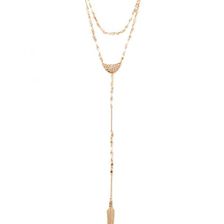 Bijuterii Femei Forever21 Beaded Feather Layered Necklace Gold