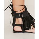 Incaltaminte Femei Forever21 Buckled Fringe Sandals Black