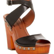 Incaltaminte Femei Lucky Brand Nessah Embossed Leather Platform Sandal BLACK 03