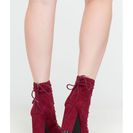 Incaltaminte Femei CheapChic Laces On Laces Faux Suede Booties Burgundy