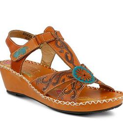 Incaltaminte Femei Spring Step L\' Artiste by Spring Step Dinora Wedge Sandal Camel