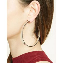 Bijuterii Femei Forever21 Flat Hoop Earrings Silver