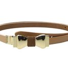 Accesorii Femei Ivanka Trump 12quot Suede Belt with Bow Buckle and Logo Rivet Natural