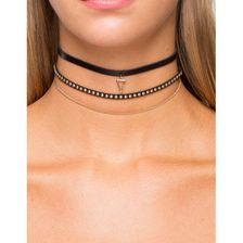 Bijuterii Femei CheapChic Triangle Stud 2pc Choker Set Black