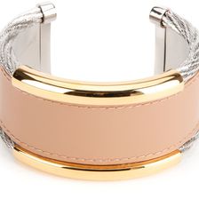 Balenciaga Brass Cable Cuff ORO PALL/BEIGE