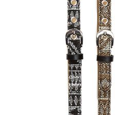 Big Buddha Contrast Print Woven Belt Set BLK-NATURL