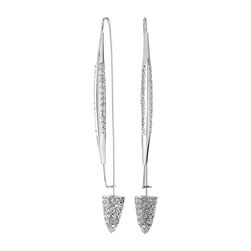 Cole Haan Pave Triangle Pin Earrings Light Rhodium/Crystal