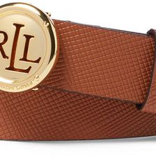 Ralph Lauren Saffiano Leather Belt Lauren Tan