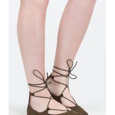 Incaltaminte Femei CheapChic Perfect Pick Pointy Lace-up Flats Olive