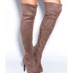 Incaltaminte Femei CheapChic Smooth Trip Over-the-knee Boots Taupe