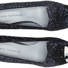 Chiara Ferragni Glitter Flirting Pointed Toe Flat Navy